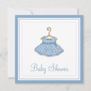 Babyparty-Einladung 2 des kleinen Mädchens blaue Einladung