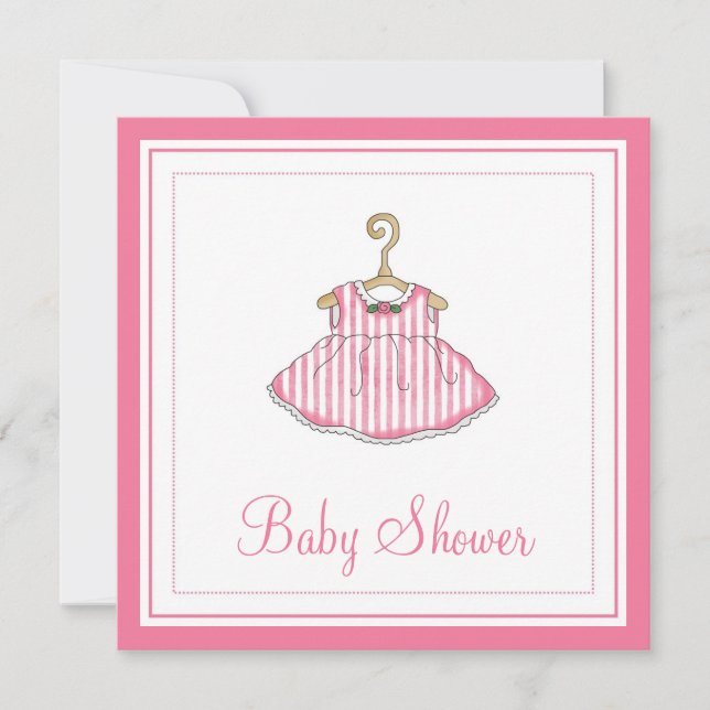 Babyparty-Einladung des kleinen Mädchens rosa Einladung (Vorderseite)