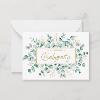 Babyparty Einladung – Eukalyptus Grün Baby Shower