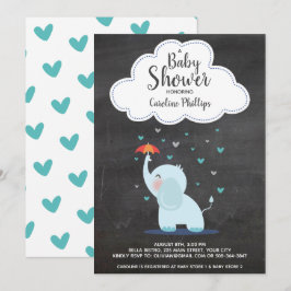 Babyparty-Einladungs-Baby-Elefant-Tafel Einladung