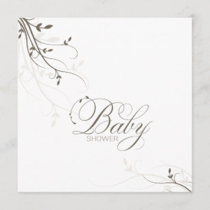 Babyparty-Einladungs-einfache Eleganz-belaubte Einladung