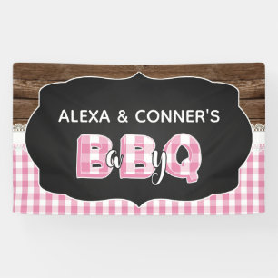 Babyparty-Fahne des Baby-Q - Rosa Banner