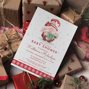 Babyparty Frohe Weihnachten Kariertes Genom Einladung
