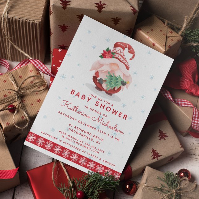 Babyparty | Frohe Weihnachten Kariertes Genom Einladung (Von Creator hochgeladen)
