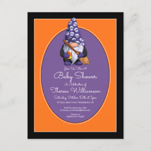 Babyparty Gnome Halloween Einladung Postkarte