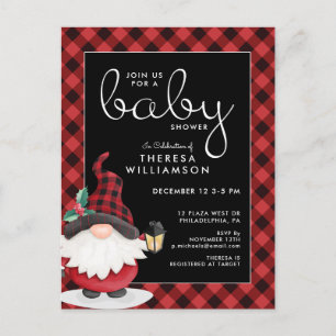 Babyparty Gnome Holiday Einladung Postkarte