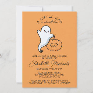 Babyparty   Halloween Lil' Boo Ghost & Pumpkin Mitteilungskarte