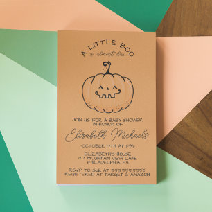 Babyparty   Halloween Lil' Boo Pumpkin Mitteilungskarte