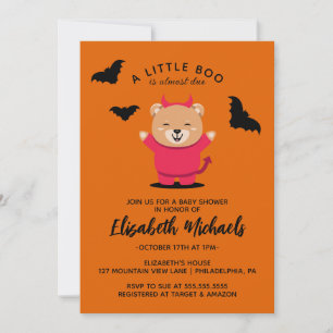 Babyparty   Halloween Niedlich Lil'Bär Devil Mitteilungskarte