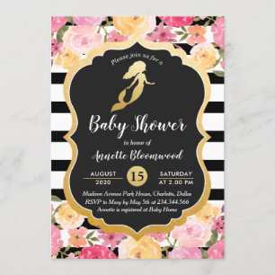 Babyparty  Imitat Goldforelle  Flora Einladung