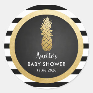 Babyparty Imitate Ananas Streifen Runder Aufkleber