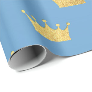 Babyparty-Jungen-goldene Krone blauer Vip Geschenkpapier