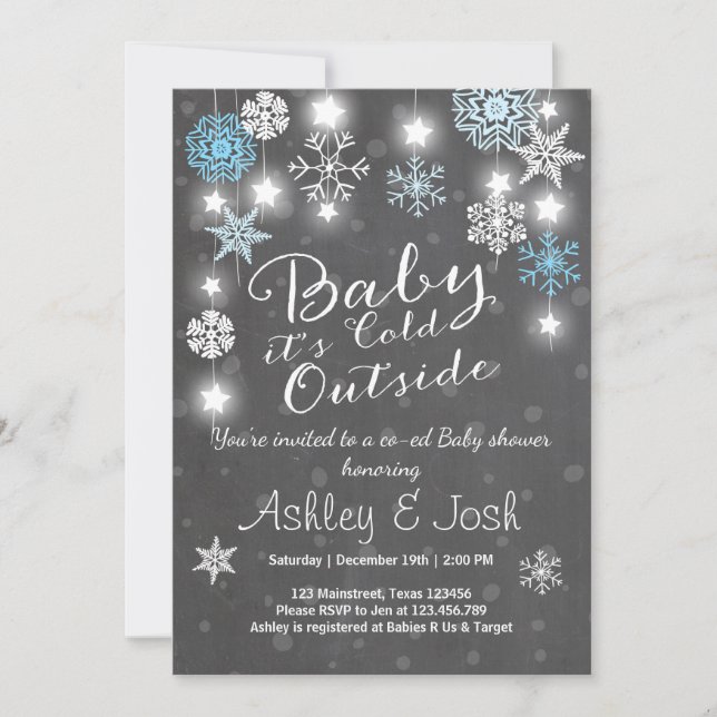 Babyparty laden Baby ein, das es kalter externer Einladung (Vorderseite)