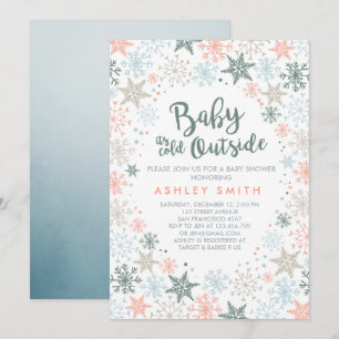 Babyparty laden es ist kalte äußere Schneeflocken Einladung