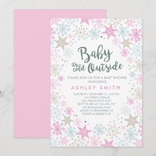 Babyparty laden es ist kaltes externes einladung