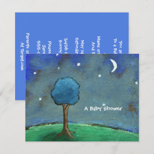 Babyparty, Landschaftsmalerei-Mond spielt Baum die Einladung