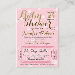 Babyparty mit Windelraffle-Karte Begleitkarte