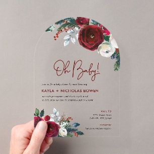 Babyparty per Post mit floralem Thema Acryleinladungen