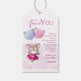 Babyparty. Pink Baby Deer Geschenkanhänger