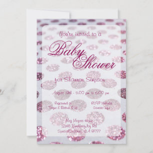Babyparty Pink Polka Dots Einladung