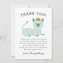 Babyparty Prinz-Cat Royal Dankeskarte