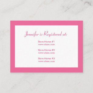 Babyparty-Register-Karte mit Datum - rosa Punkte Begleitkarte