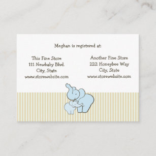 Babyparty-Register-Karten-blaue Elefant-Umarmungen Begleitkarte