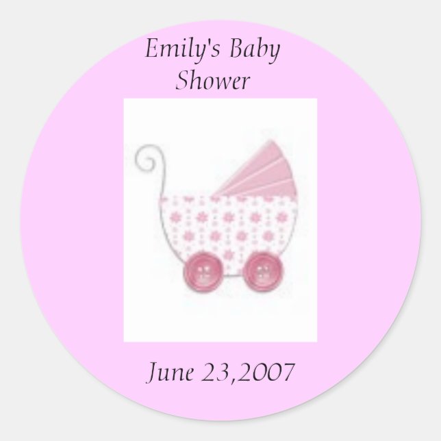 Babyparty Runder Aufkleber (Vorderseite)