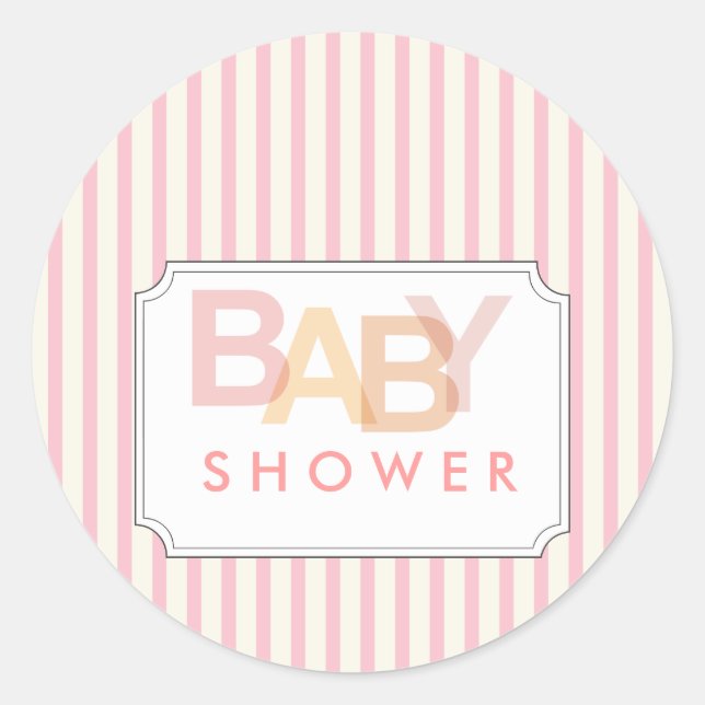 Babyparty Runder Aufkleber (Vorderseite)