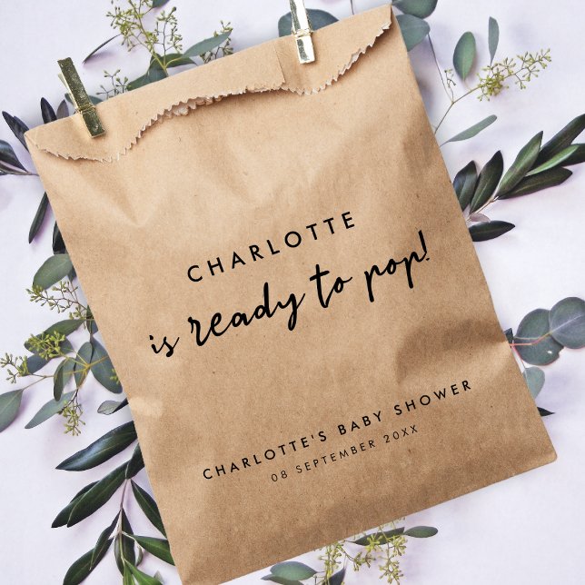 Babyparty | Rustikale Kraft Bereit zum Pop Fun Geschenktütchen (Von Creator hochgeladen)