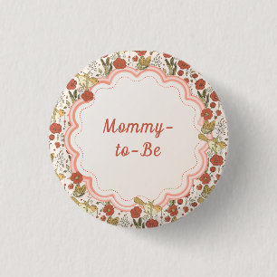 Babyparty Schmetterlinge und Blüten Poesie Button
