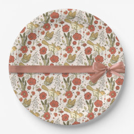 Babyparty | Schmetterlinge und Blüten Poesie Pappteller