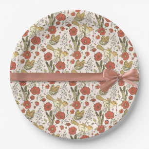 Babyparty Schmetterlinge und Blüten Poesie Pappteller