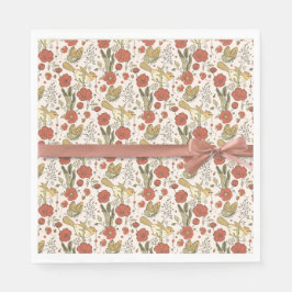 Babyparty | Schmetterlinge und Blüten Poesie Serviette