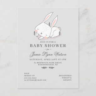 Babyparty   Sleepy Bunny Einladung Postkarte