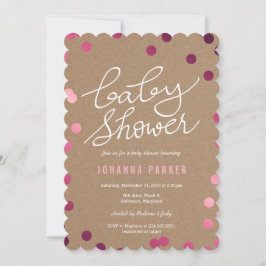Babyparty-Typografie-Packpapier-RosaConfetti Einladung