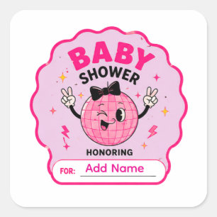 ✨ Babyparty zu Ehren von Kleiner Name Quadratischer Aufkleber