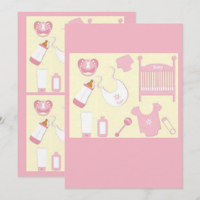 Babypartykarte Einladung (Vorne/Hinten)