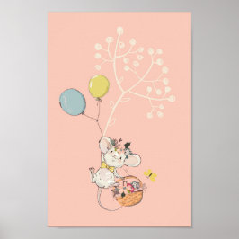 Babypink-Kinderzimmer-Poster - niedliche kleine Ma Poster