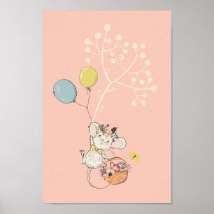 Babypink-Kinderzimmer-Poster - niedliche kleine Ma Poster