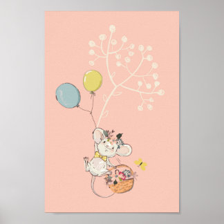 Babypink-Kinderzimmer-Poster - niedliche kleine Ma Poster