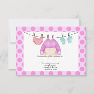 Babypinke-uAwg RSVP Karte