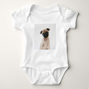 Babyportrait Mops Baby Strampler