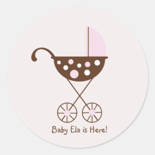 Babypram-Mod-Aufkleber-Rosa Runder Aufkleber