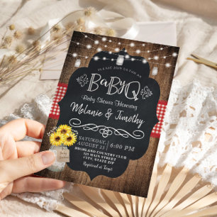 BabyQ Baby GRILLEN Country Baby Shower Einladungen