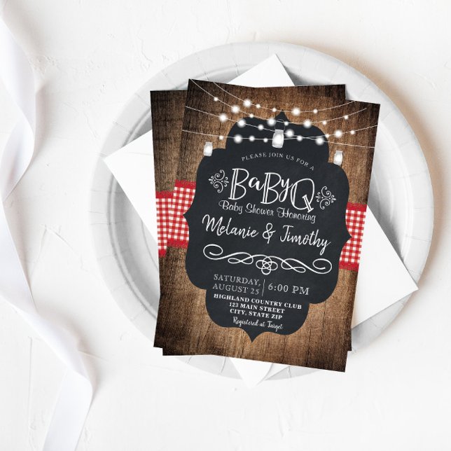BabyQ Baby GRILLEN Country Baby Shower Einladungen (Von Creator hochgeladen)