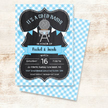 BABYQ Blue Gingham Chalkboard Boy Baby Shoounter