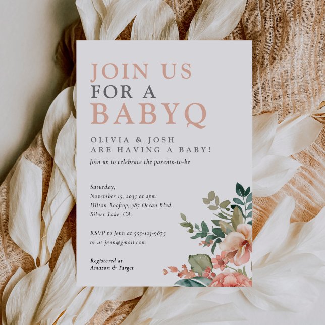 BabyQ Girl Baby Shower GRILLEN Einladung (Von Creator hochgeladen)