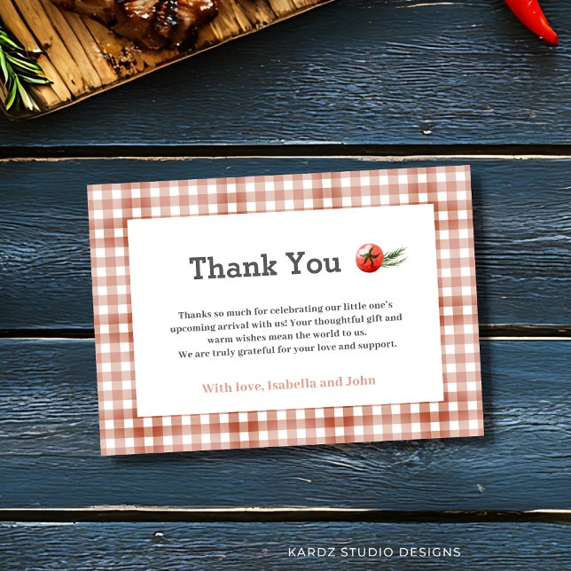BabyQ GRILLEN Baby Shower Vielen Dank Karten (Customize with your message or leave as is. Card shown in 3.5 x 5 inches. Choose your preferred size)