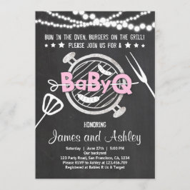 BabyQ GRILLEN Paare Dusche Babydusche Pink Einladung